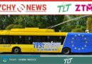 Unijny trolejbus na 20 lat Polski w Unii Europejskiej na tyskich drogach.